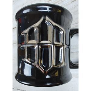 3D Intial Logo Harley-Davidson Coffee Tea Cup Mug Black Orange Ceramic